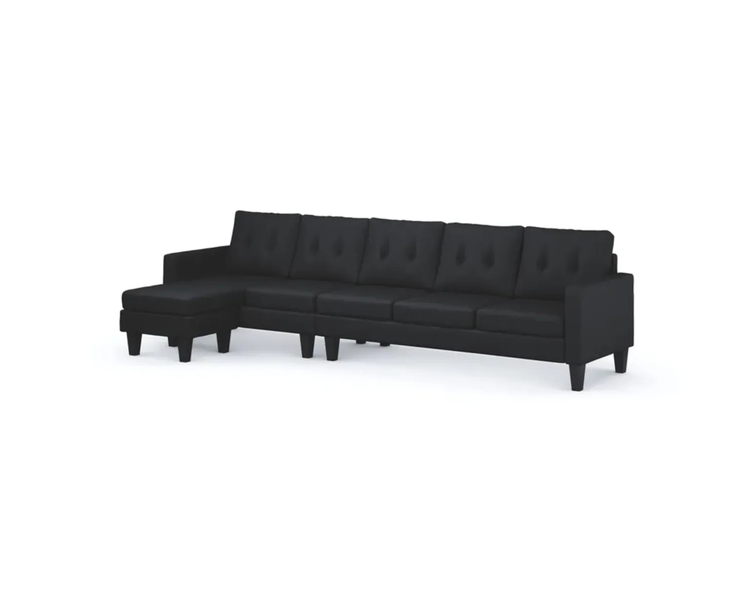 Vislanda 5-sits soffa med divan svart