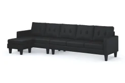 Vislanda 5-sits soffa med divan svart