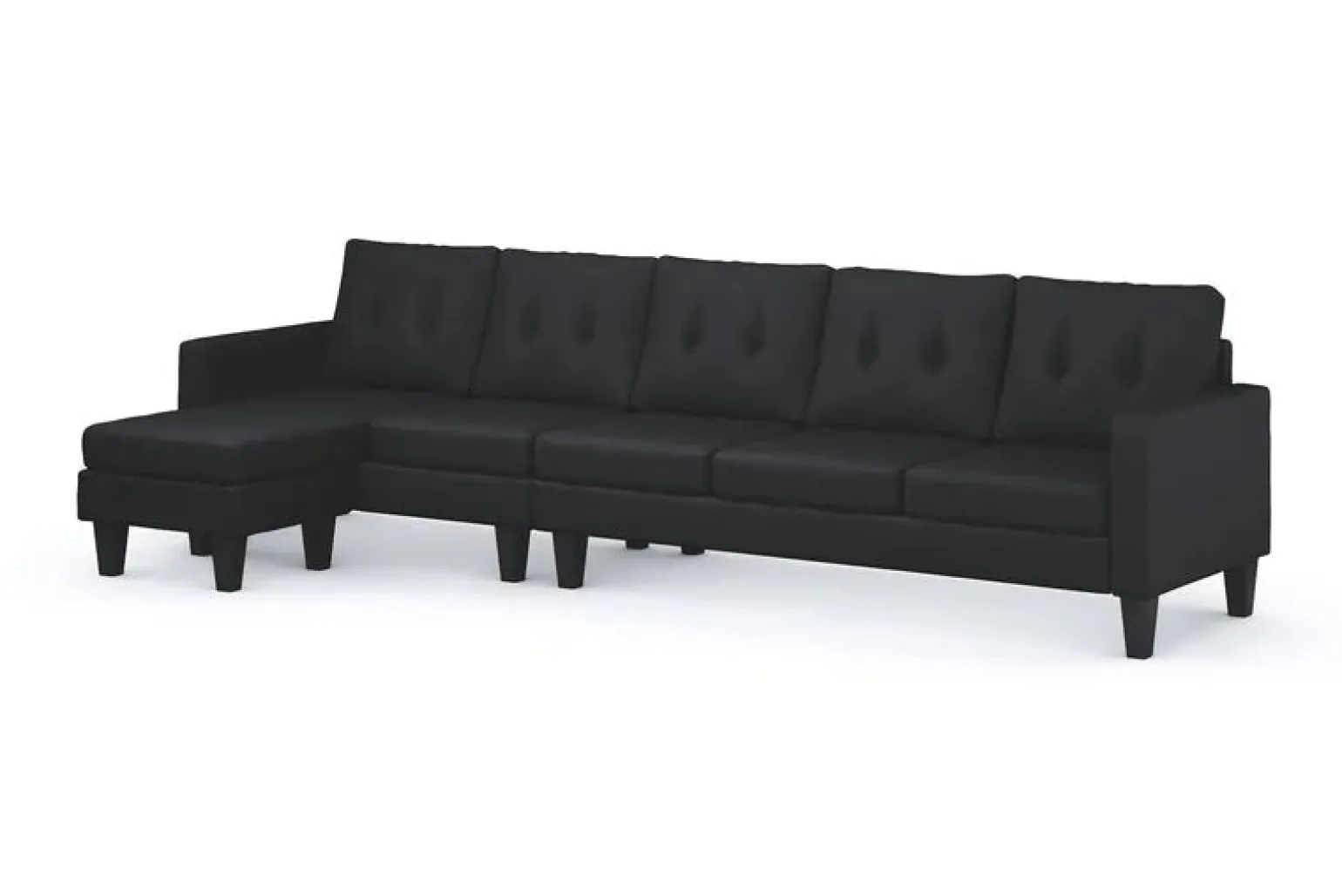 Vislanda 5-sits soffa med divan svart