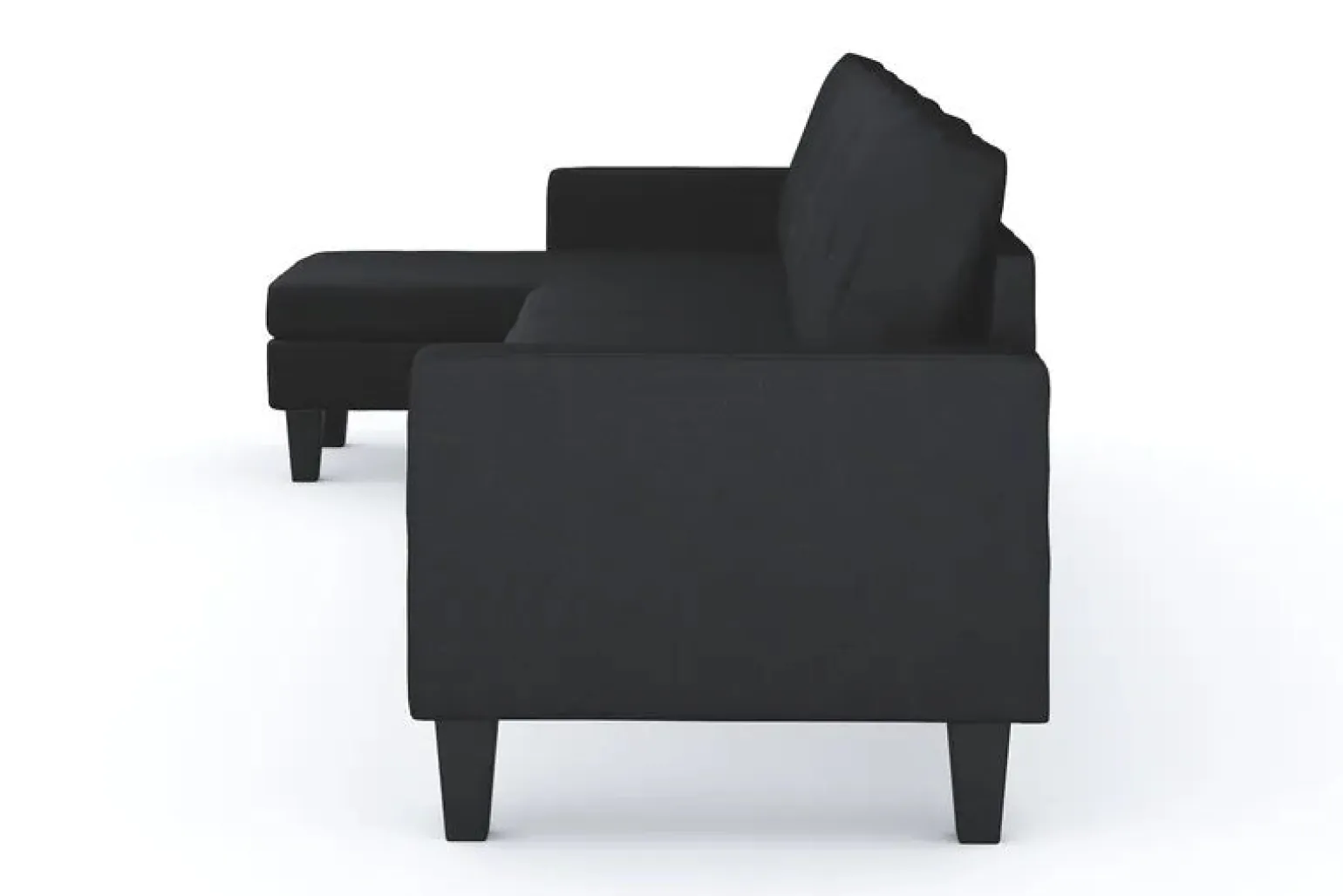 Vislanda 5-sits soffa med divan svart