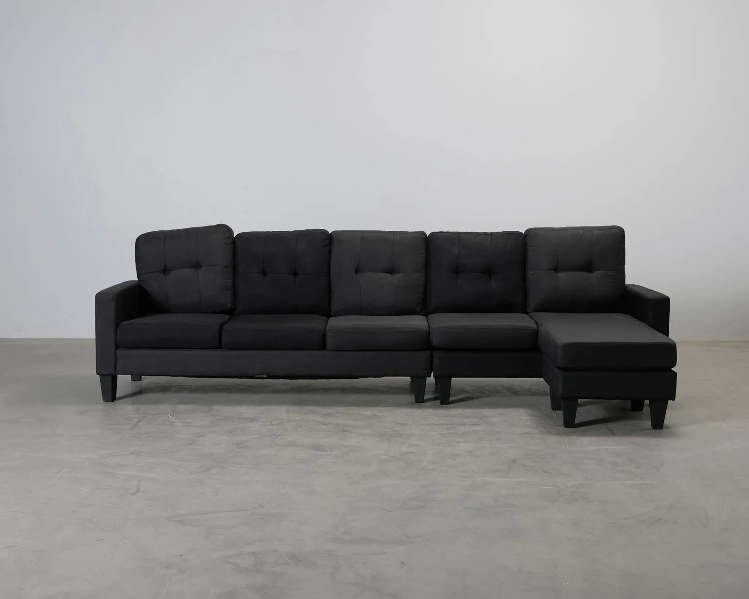 Vislanda 5-sits soffa med divan svart