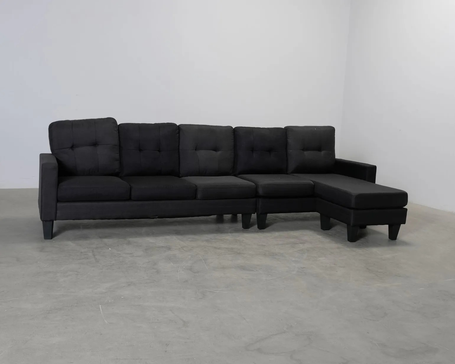 Vislanda 5-sits soffa med divan svart