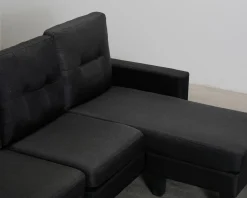 Vislanda 5-sits soffa med divan svart