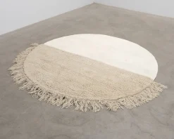 Woven Works Arc ullmatta ø 200 cm vit / beige