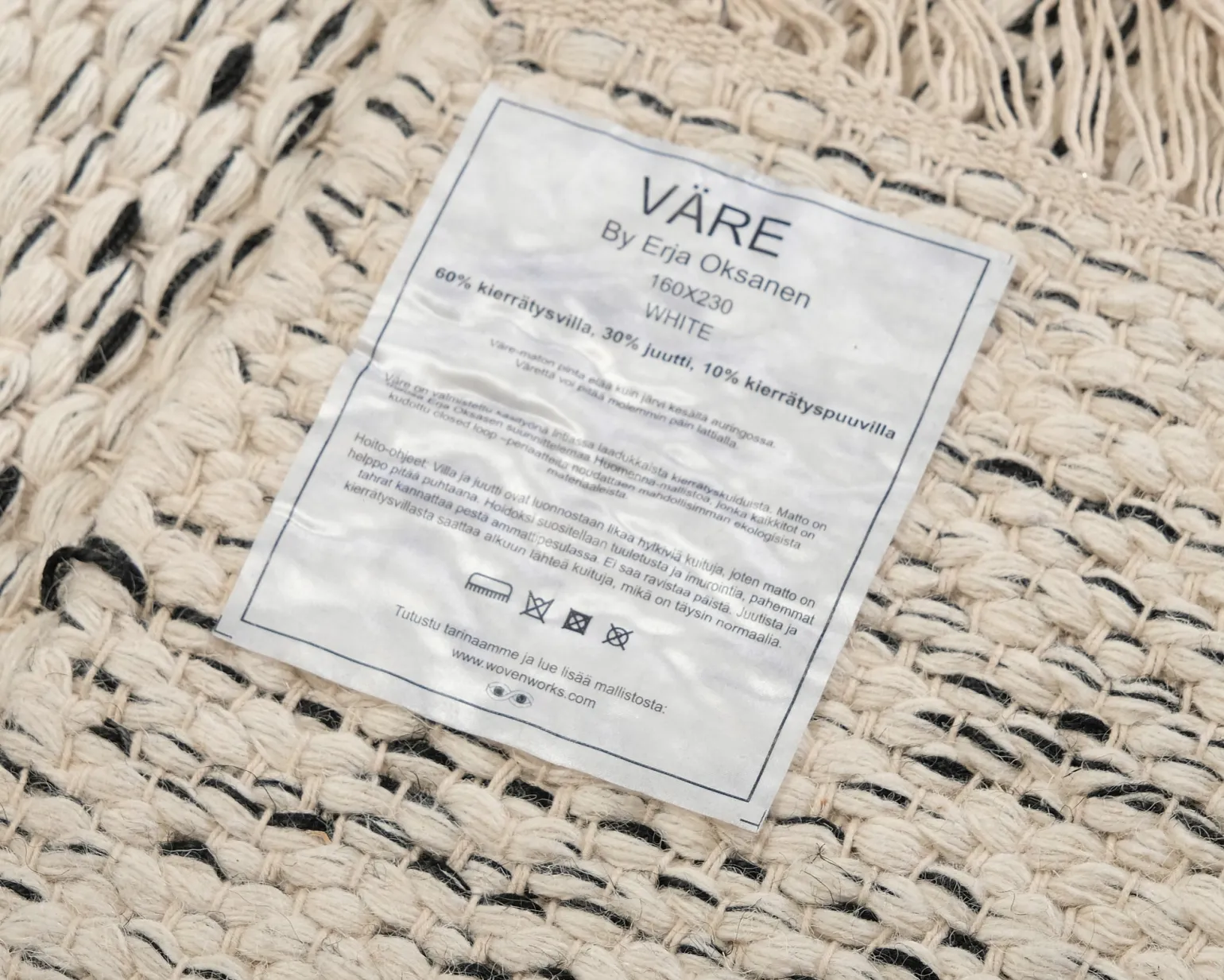 Woven Works Väre matta 155 x 225 cm vit